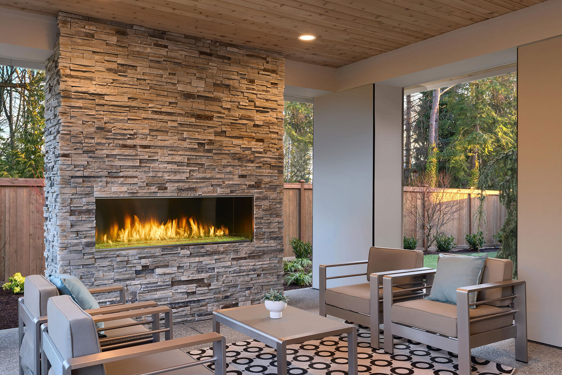 Outdoor Linear Fireplace