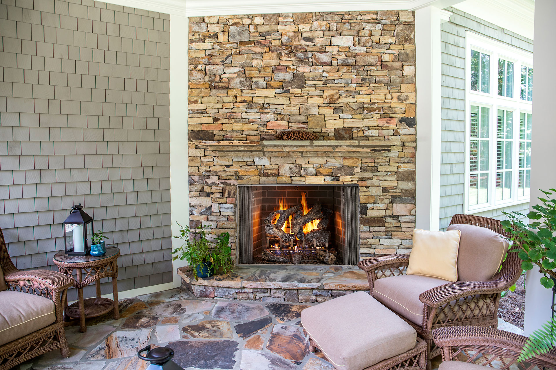 Outdoor Wood Fireplace
