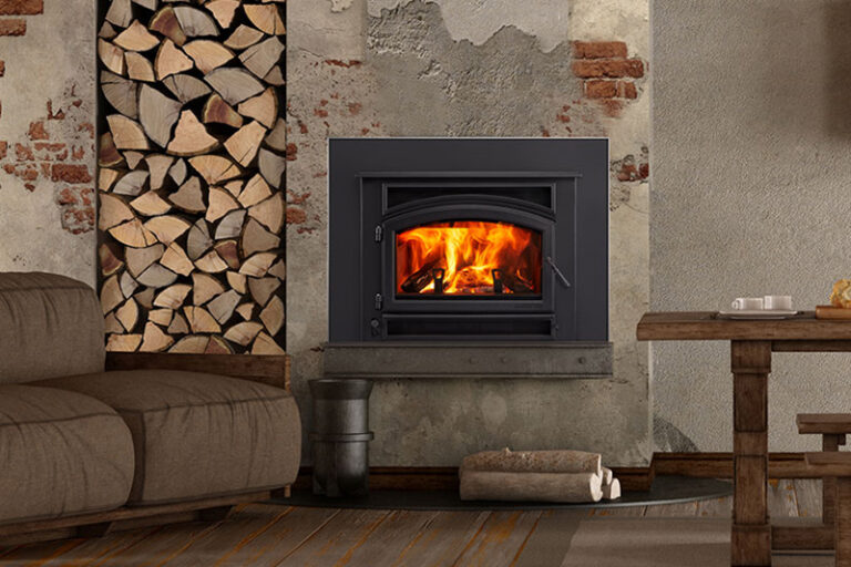 Fireplace Insert in a rustic living room